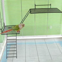 1 PC Stainless Steel Parrot Mesh Station Platform Toy Rest Platform Ladder Toy for Pet Bird Parrots Hamsters Cage Decor Supplies