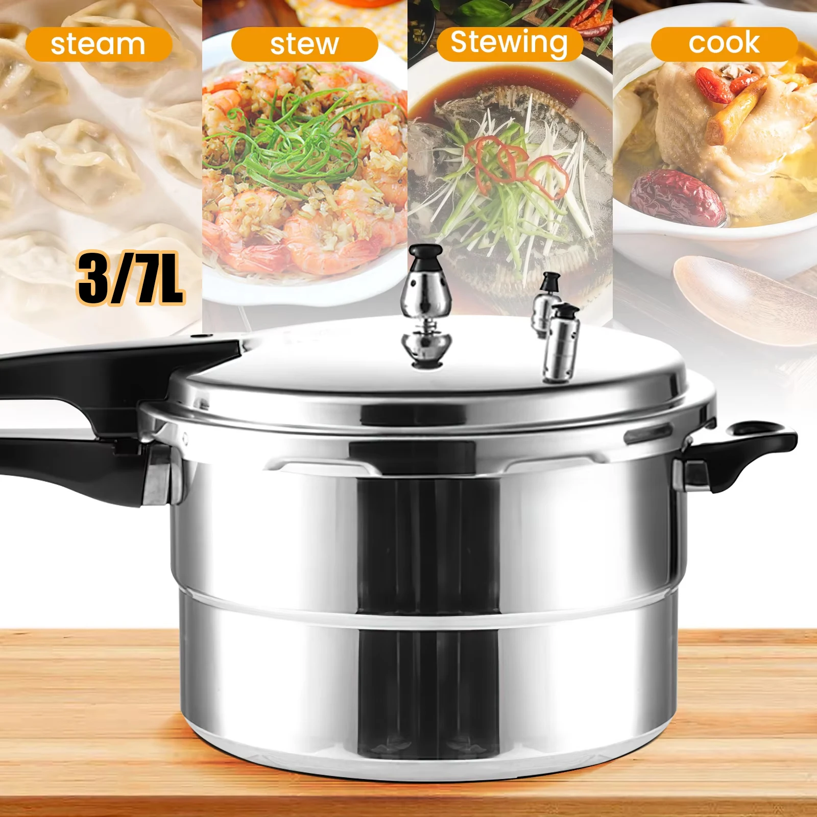 3L/7L Schnellkochtopf Haushalt und Gewerbe Gasinduktionsherd Universell verdickt, sicher und explosionsgeschützt