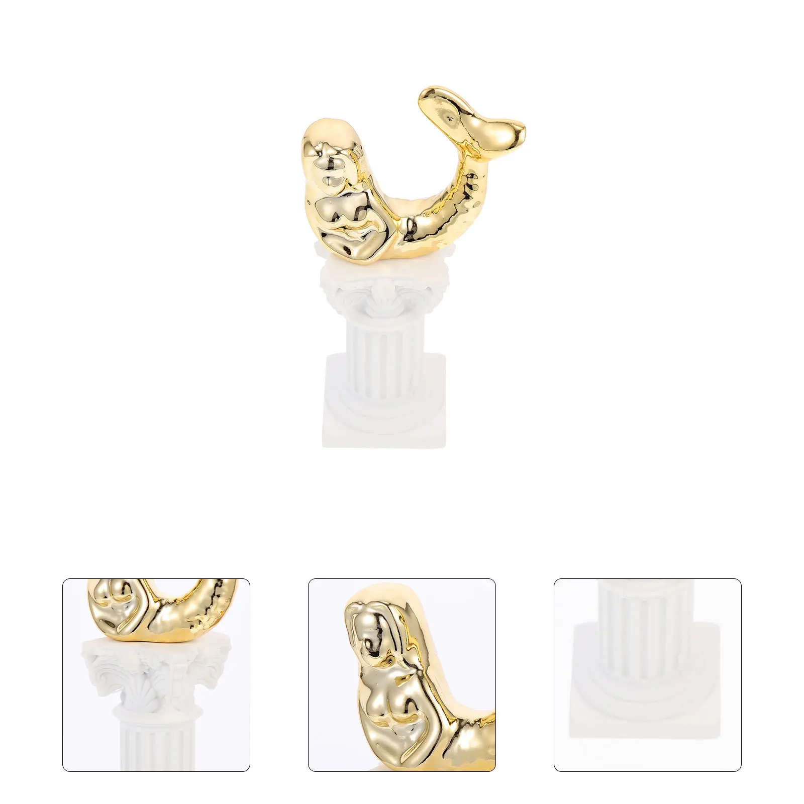 

1Set Roman Pillar Animal Statue Mini Column Sculpture Decorative Home Balcony Garden Resin Artware Animal Figurine