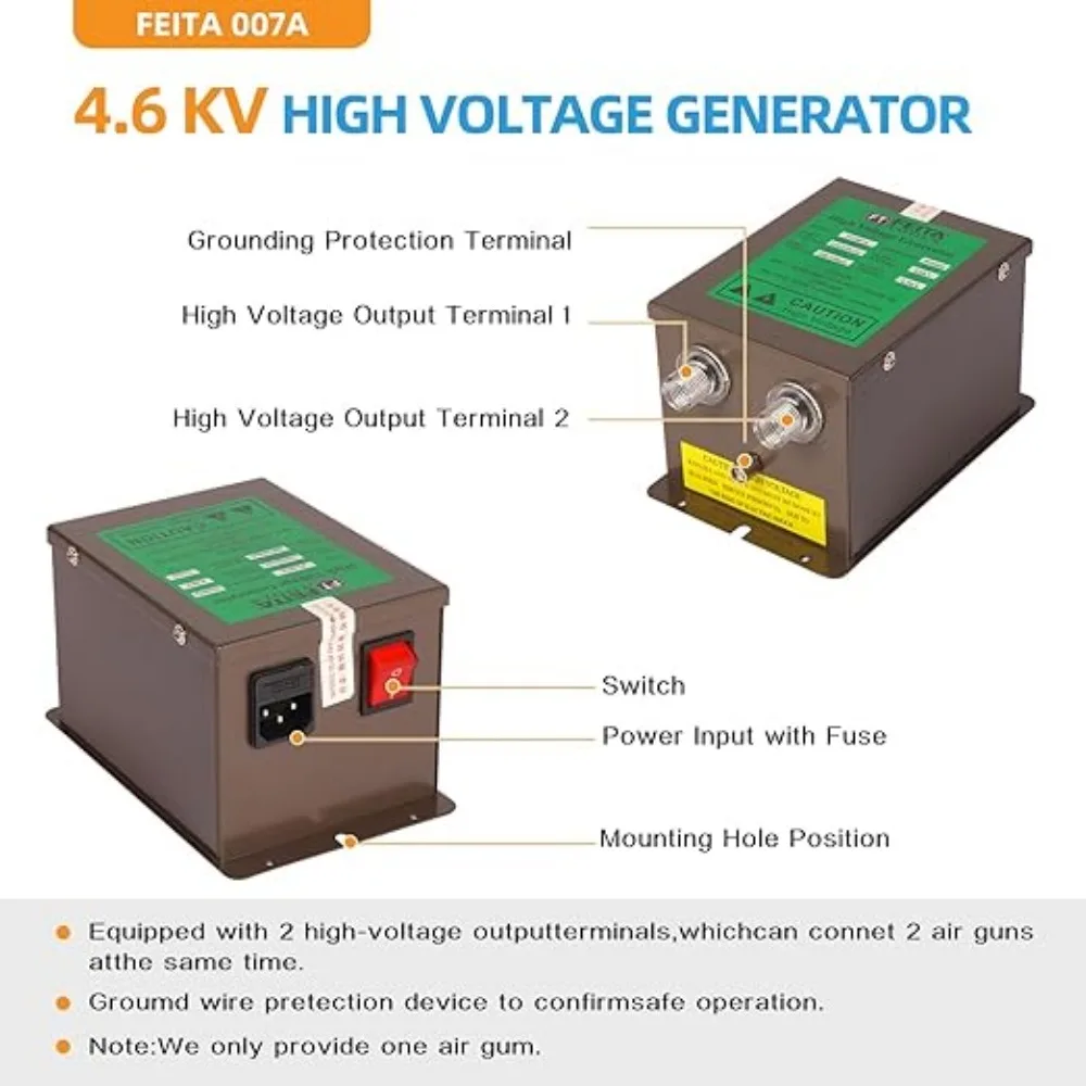 SL-004 Anti-static Ion Air Gun Static Eliminator Equipped with SL-007 High Voltage Generator, 110V & 220V Optional