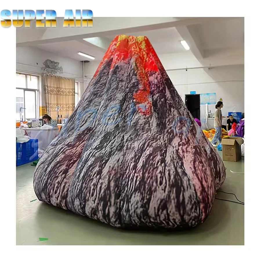 屋外装飾用のファン付きインフレータブル火山模型、インフレータブル玩具模型