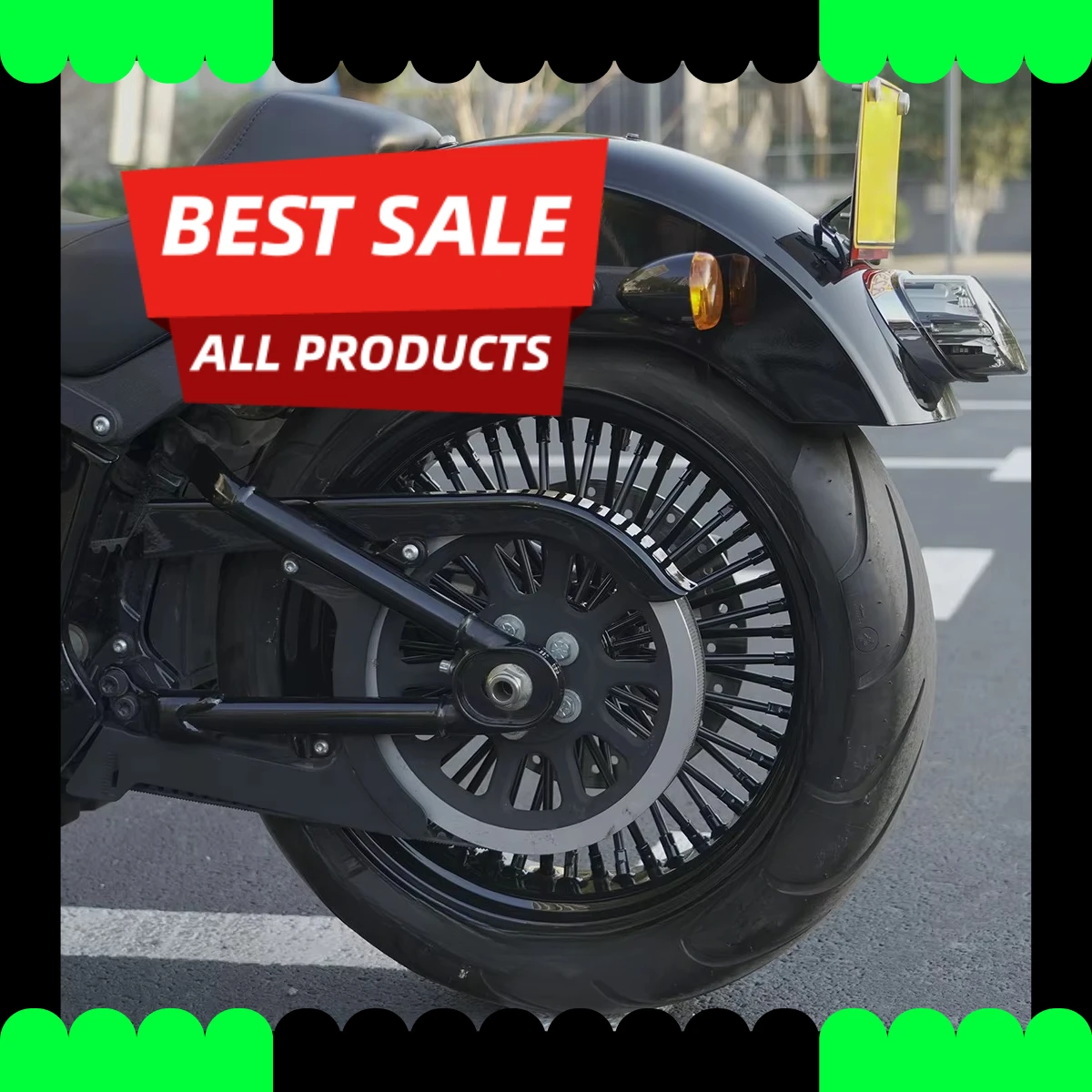 

Motorcycle Rim Rear Wheel 52 Fat Spokes Steel Wire Wheel Rim for Harley Cruiser 2018 Later Softail Lower Rider S ST Models