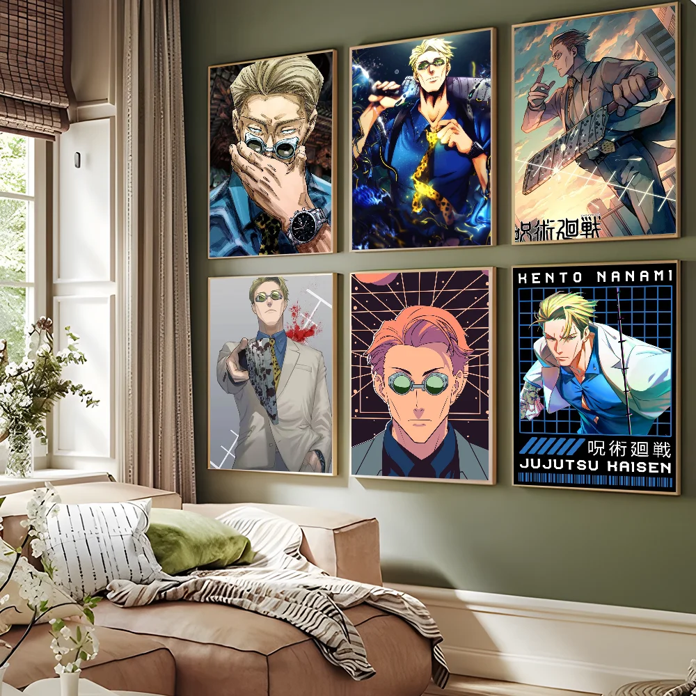 

Kento Nanami Jujutsu Kaisen Anime Posters Sticky Fancy Wall Sticker For Living Room Bar Decoration Room Wall Decor