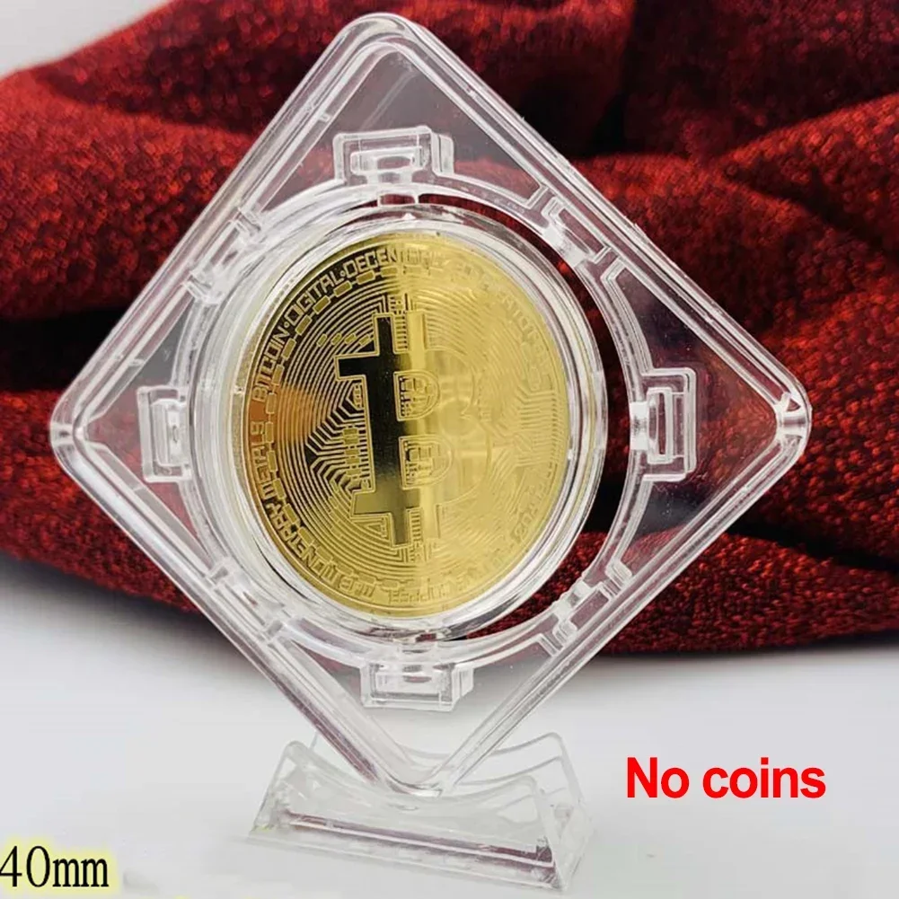 

1PC 4cm Acrylic Transparent Coin Holder Coin Display Case Collecting Box Commemorative Medal Storage Capsules Holder Container