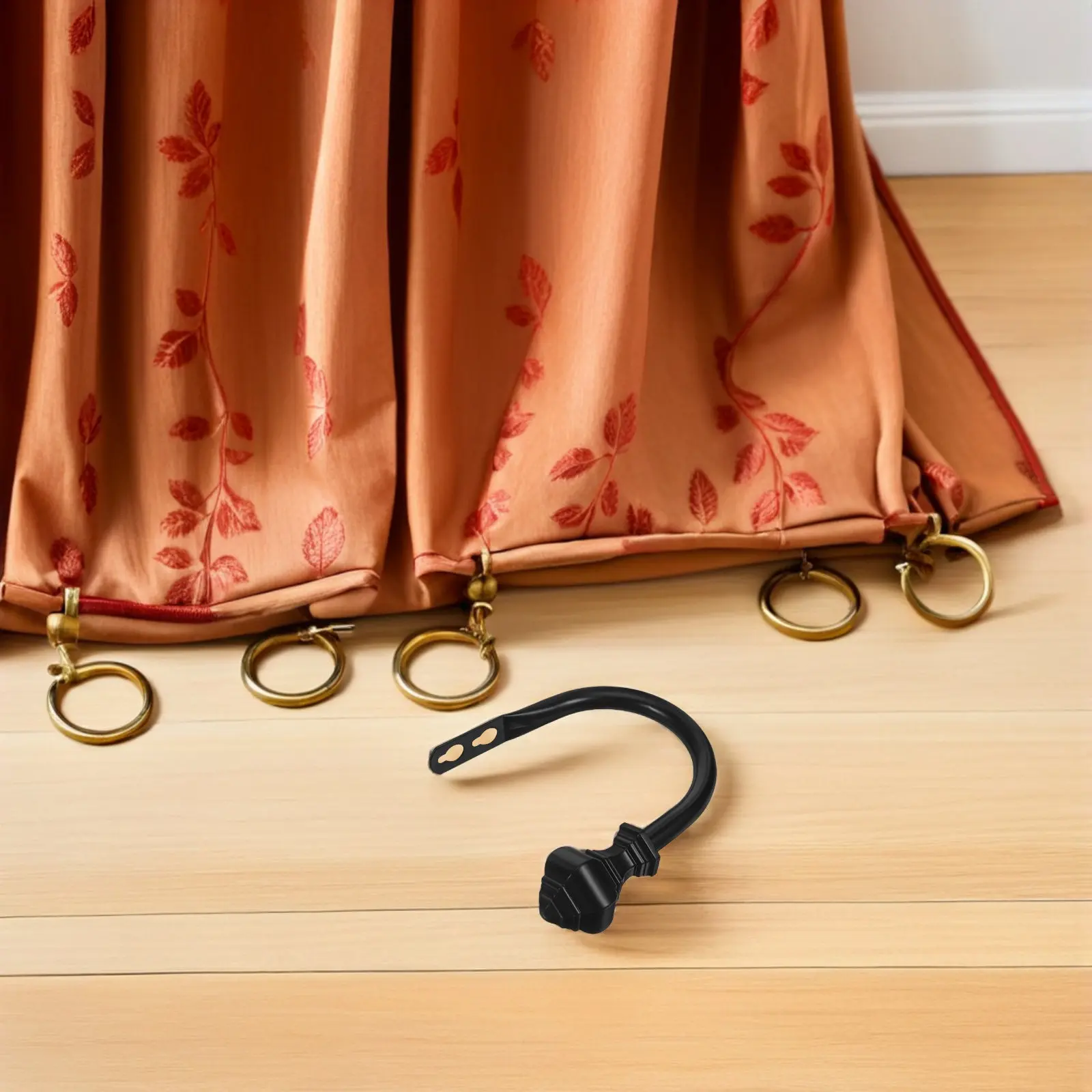 2Pcs Curtain Tiebacks Window Metal Holdbacks Wall Mounted Hooks for Drapes Heavy Support Decorative Curtain Holdbacks Bedroom
