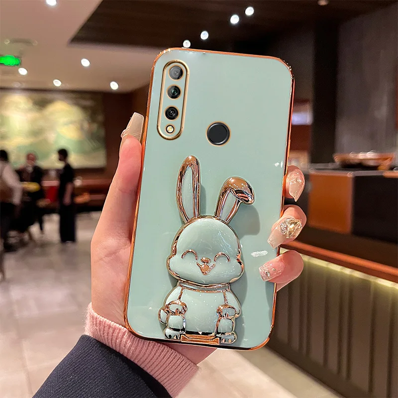 Rabbit Astronaut Phone Case For Huawei Y9 Prime 2019 Y9S P30 Lite P20 Pro P40 P50 For Huawei Mate 20 Pro Y6P Y8P Y9A Stand Cover