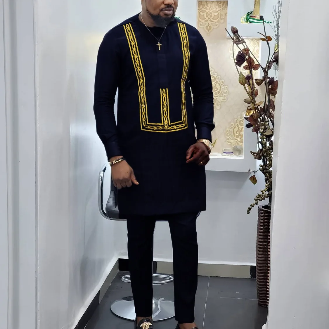 

Мужской комплект из 2 предметов в африканском стиле, модное платье-кафтан, традиционный спортивный костюм для свадебной вечеринки, халат дашики, африканский 2025 г.