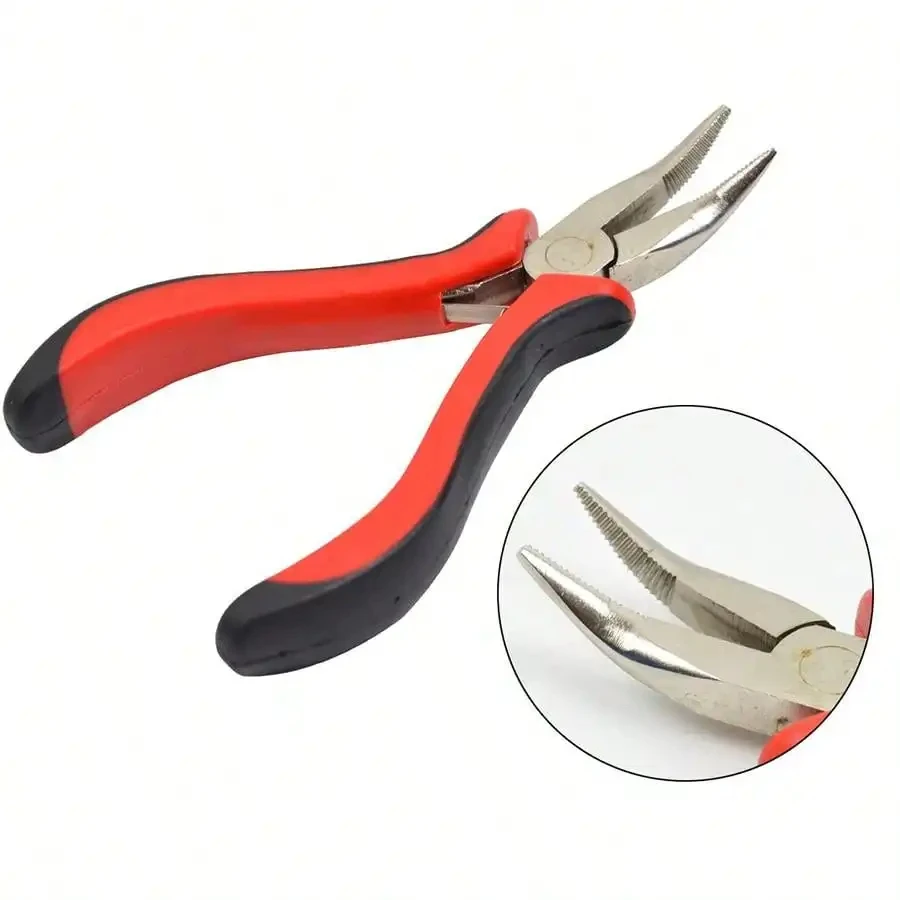 Hair Extensions Tool Kit I-tip Hair Extension Pliers Pulling Hook Bead Device Tool Kits and 100 Pcs 5 mm Micro Links Rings Beads image 2