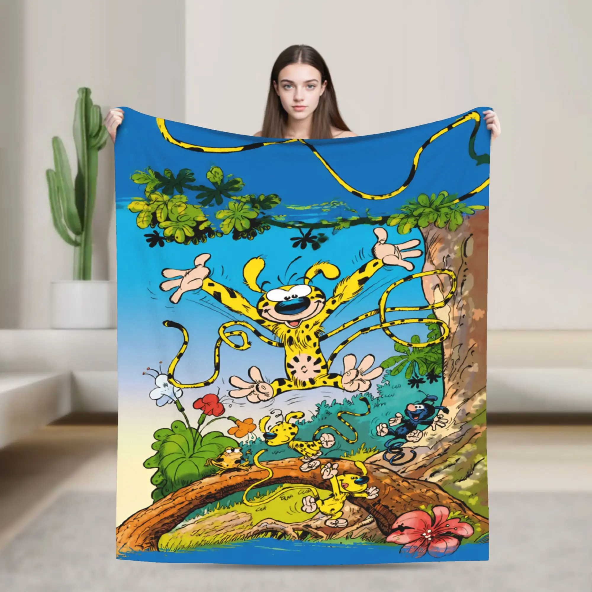 Marsupilamis Blankets Fleece  Cozy Ultra-Soft Throw Blankets for Sofa Bedspreads