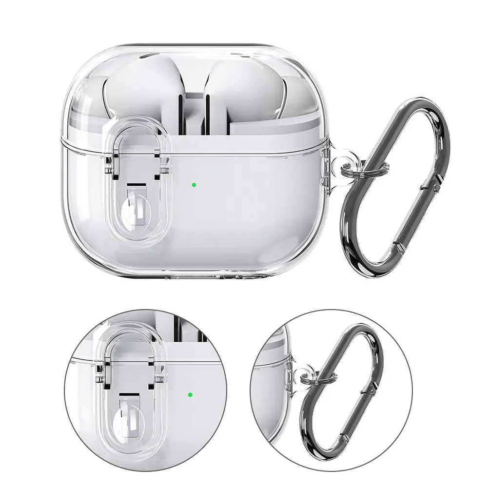 Per Samsung Buds 3 Pro custodia trasparente Secure Lock Cover per cuffie per Samsung Galaxy Buds 3 Pro Buzz 3 Pro custodie TPU PC Fundas