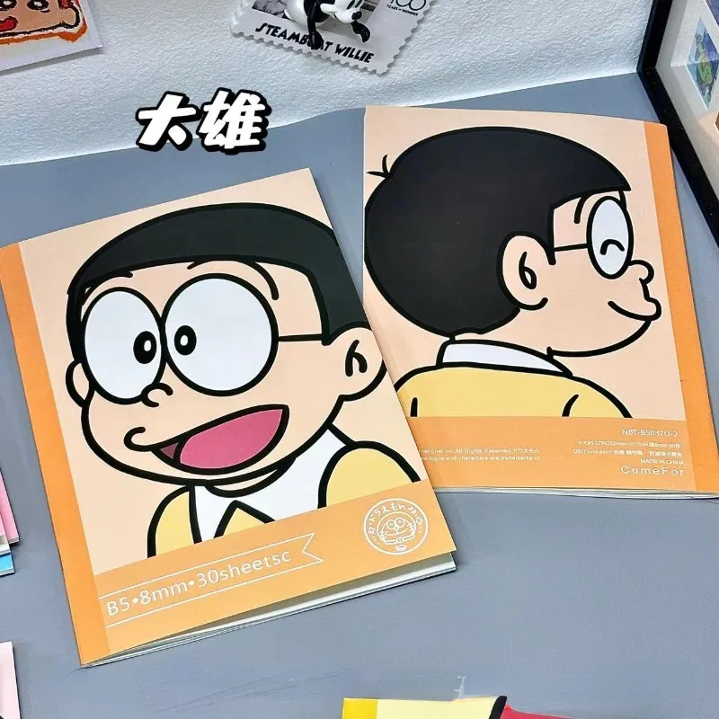 Doraemon Nobita Shizuka Fat Tiger New Cute Cartoon Style Paper Material A5 Notebook Student Office General High-Looking Notepad