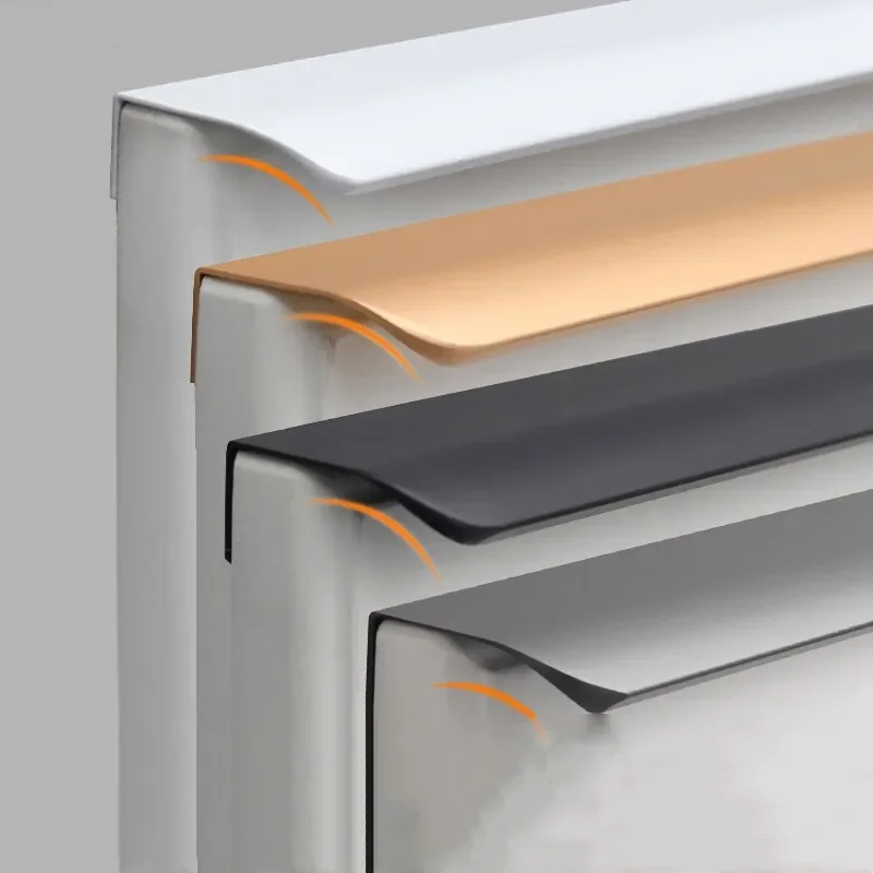 Gold Kitchen Cabinet Wardrobe Door Invisible Dressing Table Drawer Knob Embedded Furniture Handle Home Decoration Black White