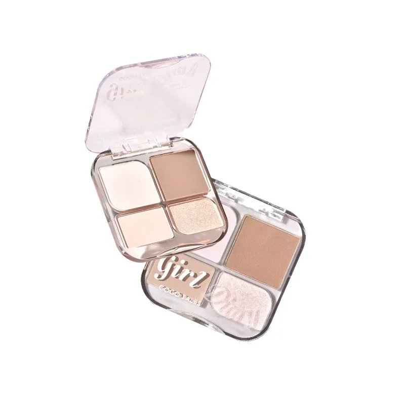 gogotales 4-color multi-function contouring palette matte highlight shadow face brightening blush eye shadow