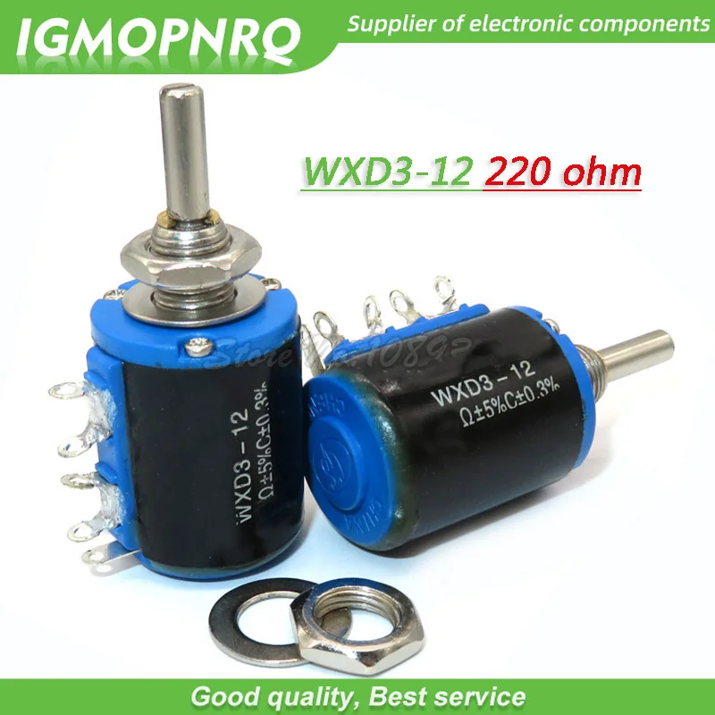 2pcs WXD3-12-1W 220 ohm 220R  WXD3-12 1W 5 ring multi-circle precision wire-wound potentiometer IGMOPNRQ