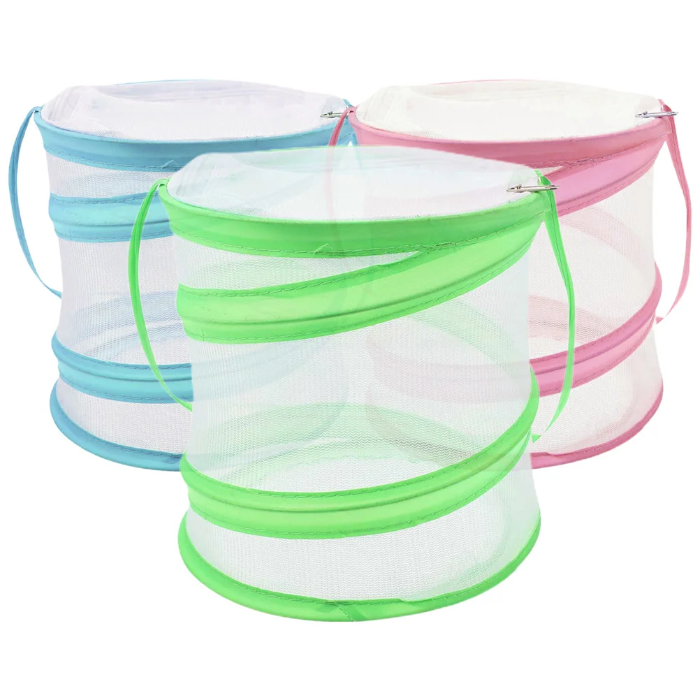 

3Pcs Portable Insect Cage Durable Plastic Butterfly Breeding Mesh Observation Household Habitat Insect Cage Butterflies House