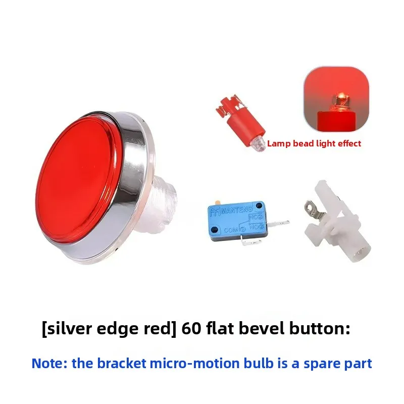 10pcs 60mm Arcade Game Console Parts Illuminated Start Button with Micro Switch for Pinball and Claw Machines