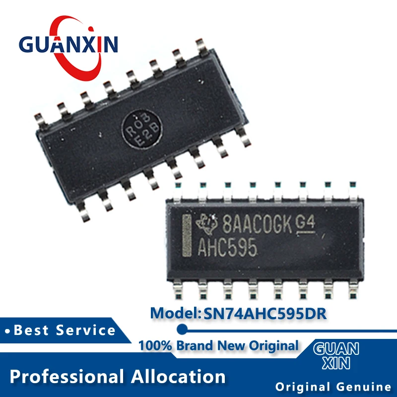 100% nova eletrônica SN74AHC595DR SN74AHC595D SOIC-16 Marcação AHC595 SN74AHC595