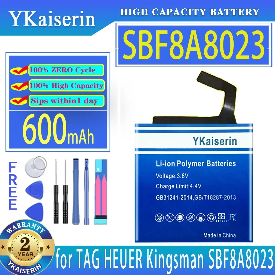 YKaiserin 600mAh Replacement Battery for TAG HEUER CONNECTED Kingsman SBF8A8023 smartwatch