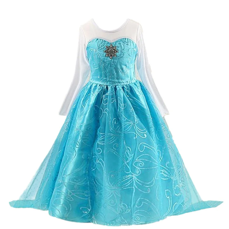 Girls Snow Queen Dress Kids Costumes for Girls 2024 New Carnival Party Prom Gown Cosplay Children Clothing Princess Dress 3-12 Y