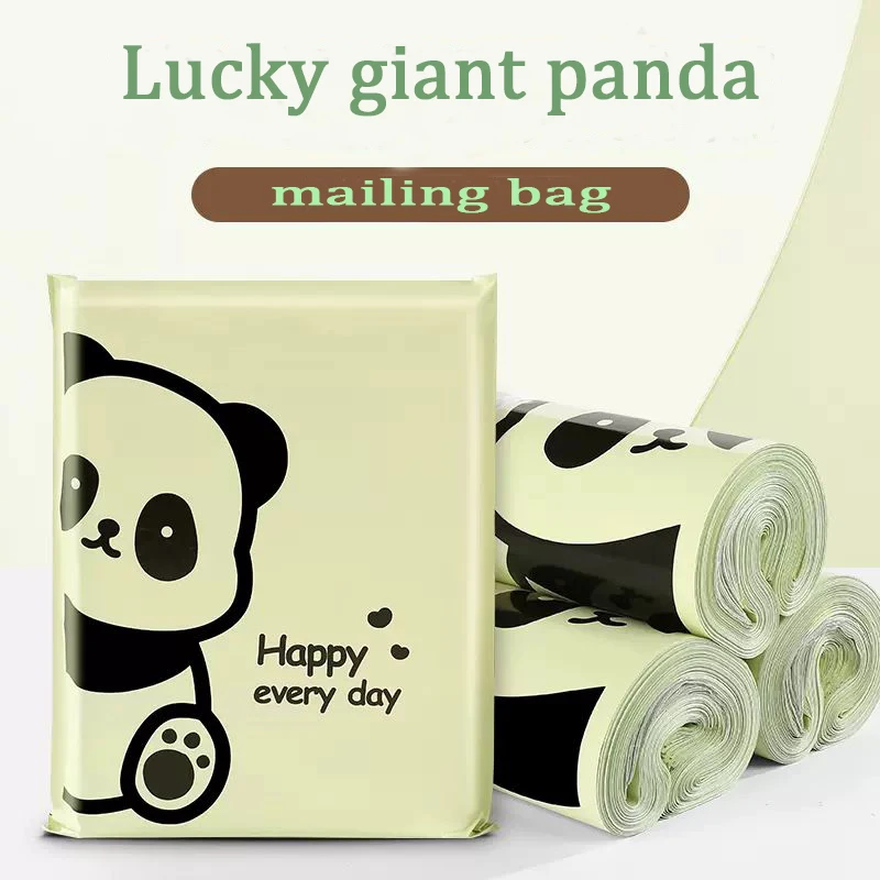 

mailing bag Milk Apricot Warm Color Art Cartoon Panda Printing Bag Logistics Waterproof Packaging Bag Customization