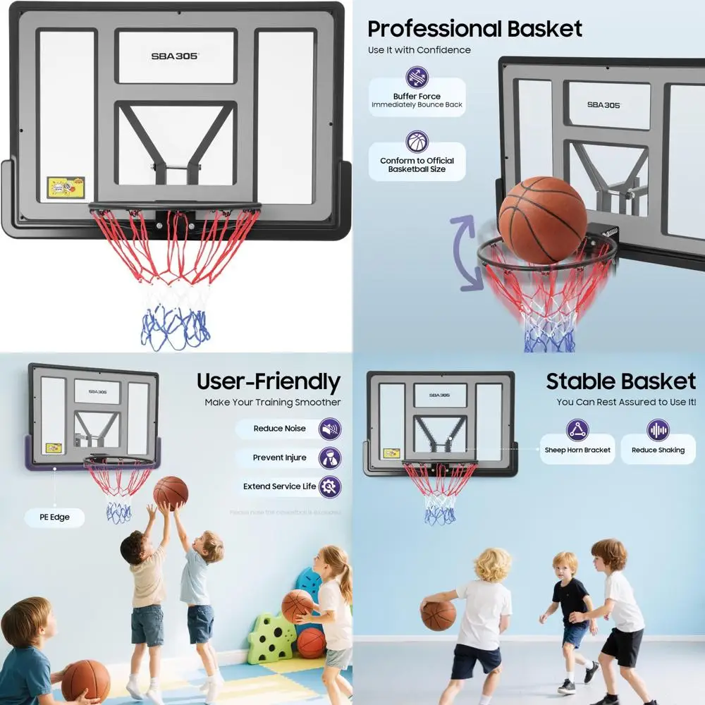 

Настенный баскетбольный щит и ободок для соревнований, небьющийся ПЭТ-материал, идеально подходит для школьного использования