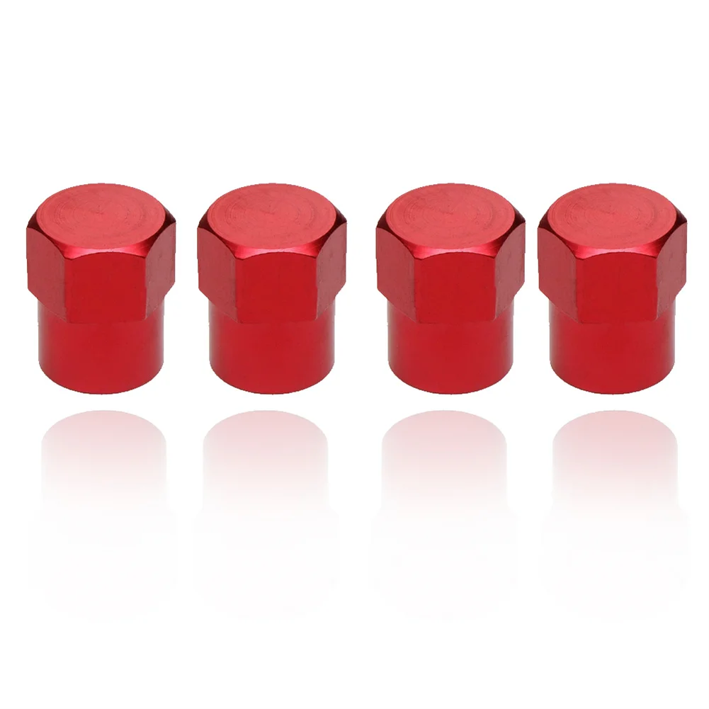 

8Pcs/set (4x Stem Sleeves+4x Hex Cap) Car Red Aluminum Tire Wheel Stem Air Valve CAP & Sleeve Cover Car Accessories