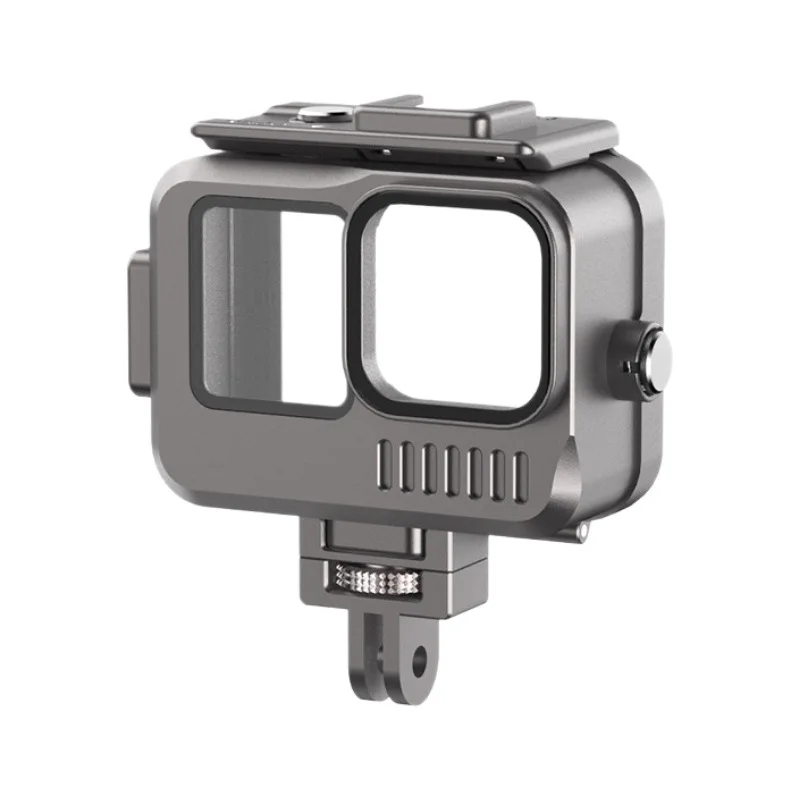 Newly upgraded For Gopro12/11/10/9 Black aluminum alloy waterproof case, diving case