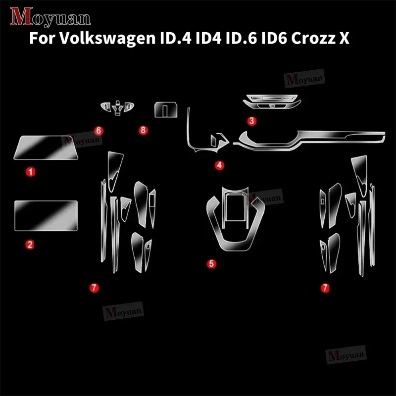 For Volkswagen ID.4 ID4 ID.6 ID6 Crozz X Gearbox Navigation Screen Automotive Interior TPU Protective Film Anti-Scratch Sticker