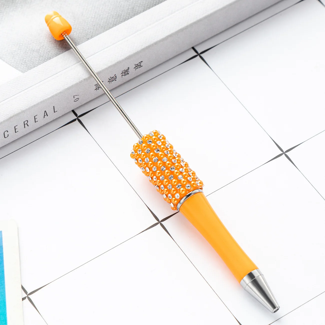 8Pcs New Diamond Bead Pen Wholesale Creative DIY Handmade Sticker Set Diamond Beaded Ballpoint Pens Advertising Gift Pen