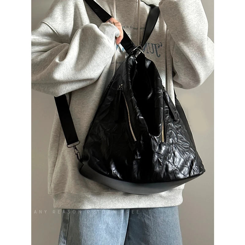 2023 New High Quality Pu Soft Large Capacity Pleated Shoulder Bag For Women's Advanced Single Shoulder Crossbody Bag For Women
