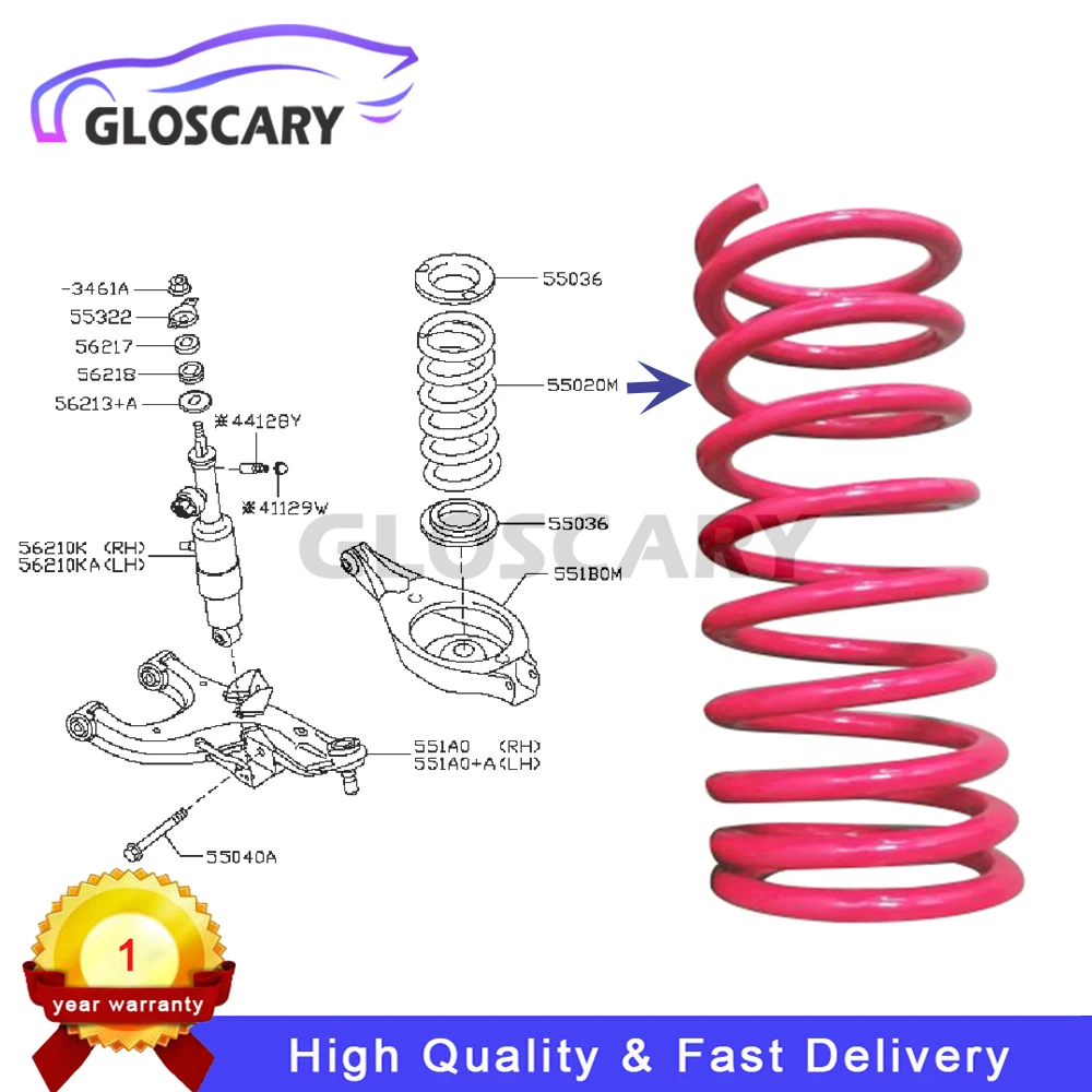 

Rear Left/Right Suspension Shock Absorber Coil Spring For Nissan Armada Infiniti QX56 QX80 2011-2022 550201LA8C 550367S000