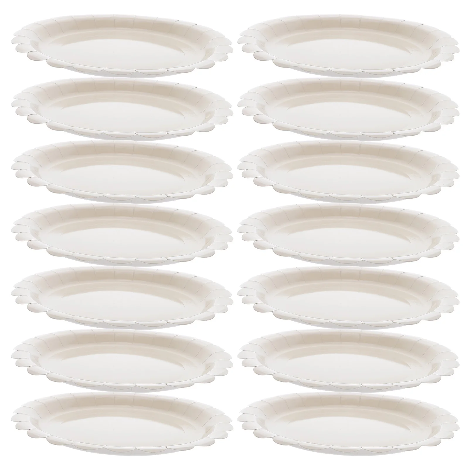 

25Pcs Girls Birthday Party Tableware Pastel Solid Color Floral Dessert Plates Scalloped Edge Party Supplies Cake Plate Set