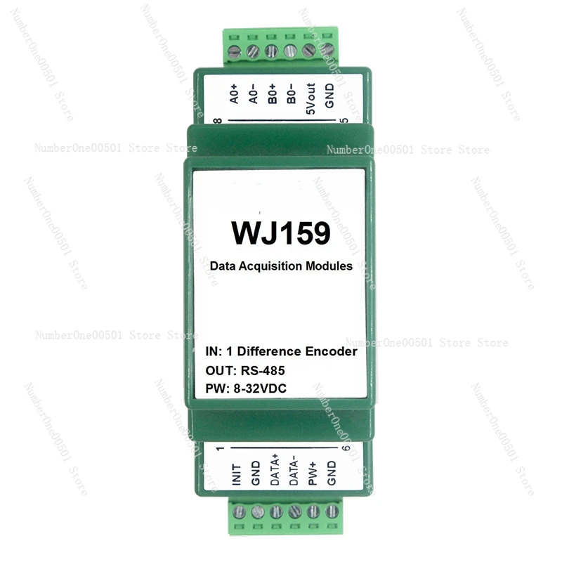 1-Way Grating Ruler Magnetic Ruler Differential Encoder 4 Frequency Doubling Pulse Counter Modbus RTU Module Wj159