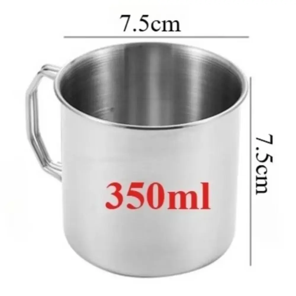 Taza de camping de acero inoxidable con asa plegable para exteriores - imagen 2