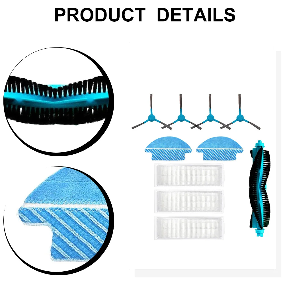 1set Side Brushes With Rags Filters Roller Brush For Cecotec For Conga 3290 3490 3690 Vacuum Cleaner Home Cleaning Tools