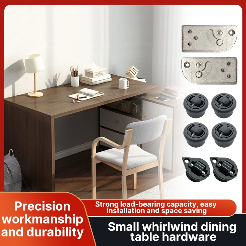 Multifunctional 90 ° Rotation Dining Table Desk Hardware Left and Right Rotating Folding Table Hardware Connectors Tools