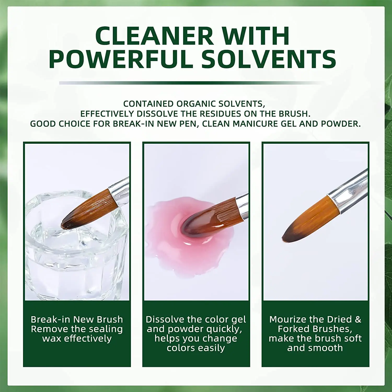 Cleaner-8oz ทำความสะอาดแปรงเล็บสำหรับทุกแปรงเล็บเล็บอะคริลิกแปรงเล็บแปรงน้ำยาทาเล็บเจลสำหรับทุกเครื่องมือทำเล็บ