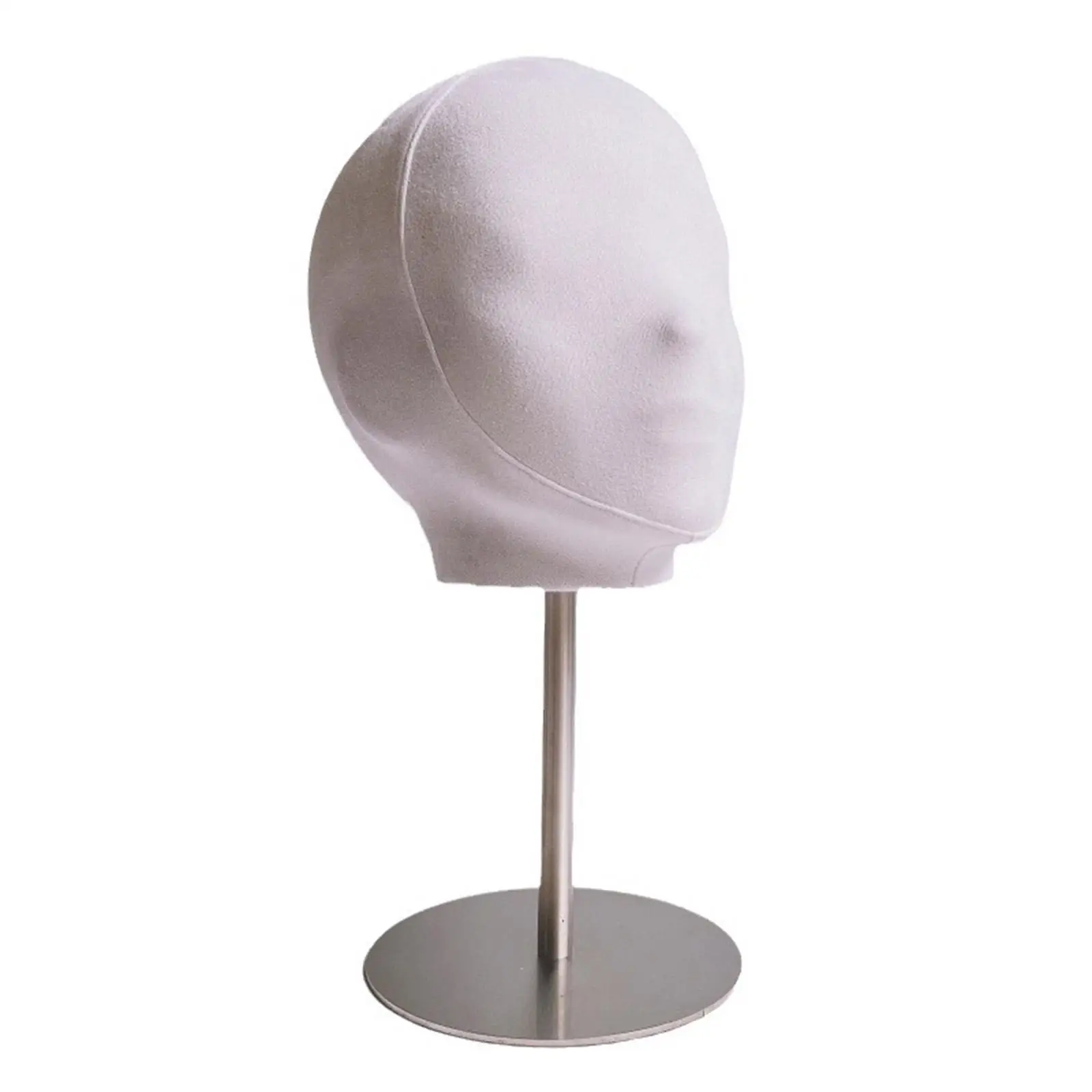 Manikin Head Hat Display Holder Fashion Portable Tabletop with Stainless Steel Base for Home Salon and Travel Styling Drying