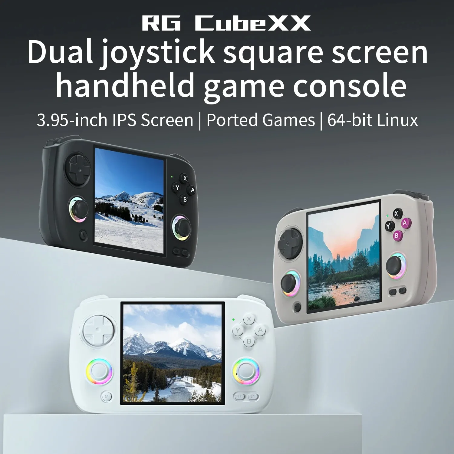 RG CubeXX Handheld Game Console handheld game console 3.95-inch IPS 720*720 HD screen Linux system Classic Retro Game Console