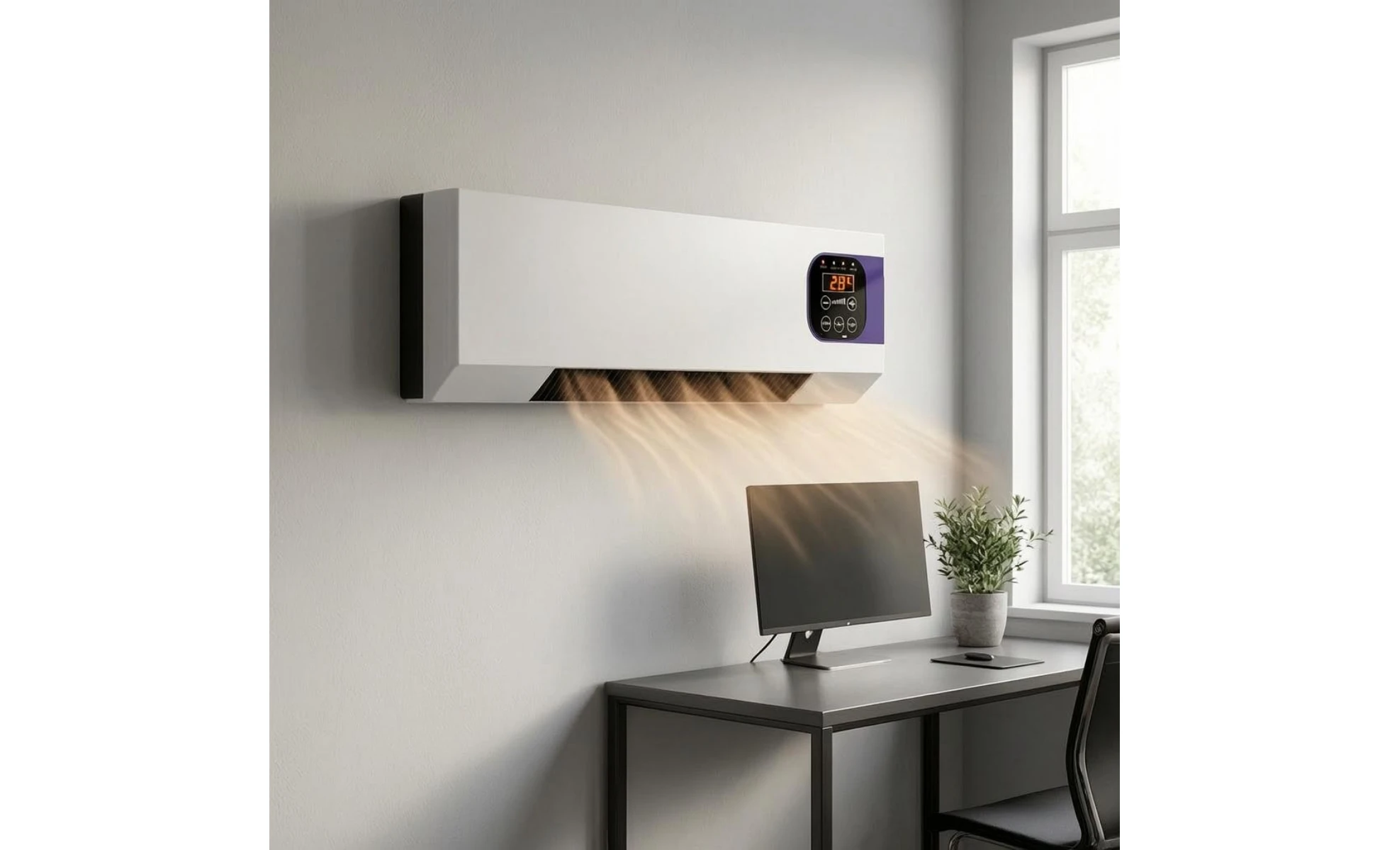 Wall-Mounted Electric Heater 2000W Electric Wall Heater Home Heating White Black Grille Wall-Mounted Electric Heater 2000W Electric Wall Heater Home Heating White Black Grille