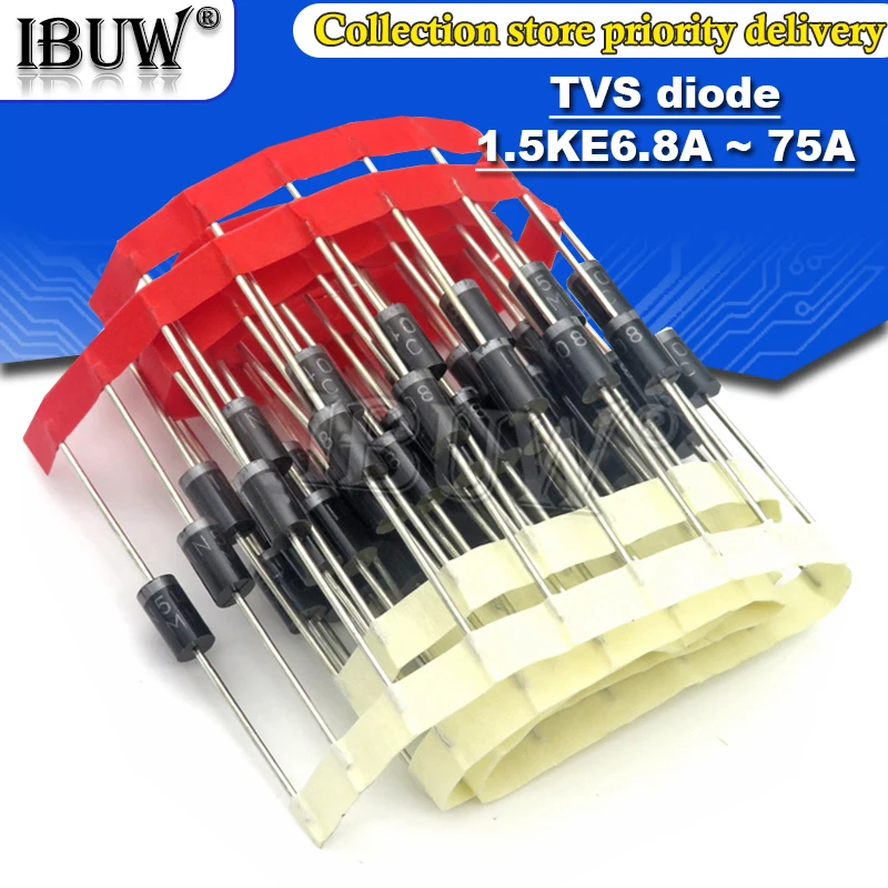 Diode TVS, 1. 5Ell6.8A 1. 5Ell12A 1. 5Ell15A 1. 5Ell18A 1. 5Ell20A 1. 5Ell24A 1. 5Ell27A 1. 5Ell30A 30A 24A 20A 18A 15A 12A 6.8A 6A8, 10 pièces