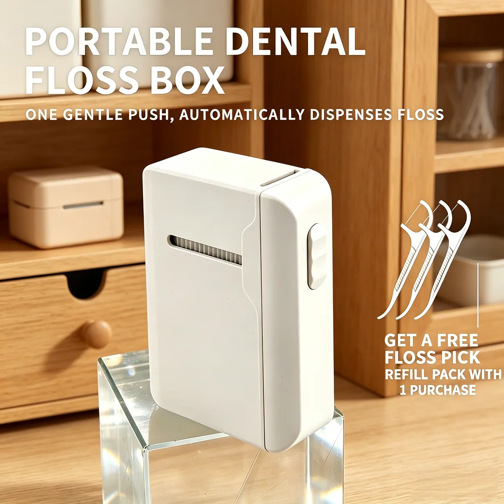 

Disposable 80Pcs Floss Picks with Luxury Auto Pop-Up Dispenser, Portable Storage Case, Oral Care for Home Travel