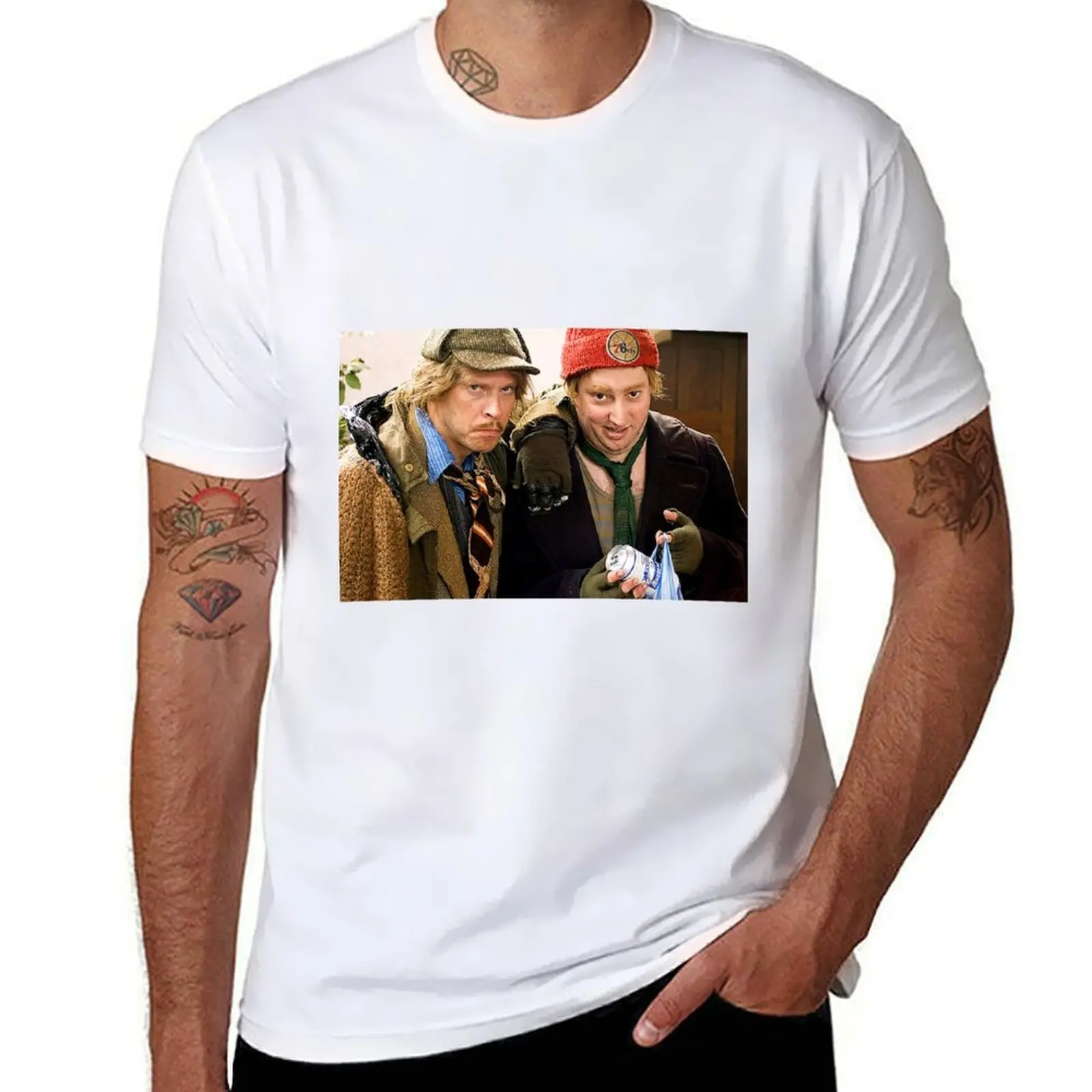 Esa aspecto Mitchell y Webb-Camiseta 'Sir Digby Chicken César y Ginger', camiseta de marca de lujo 100% algodón para hombre