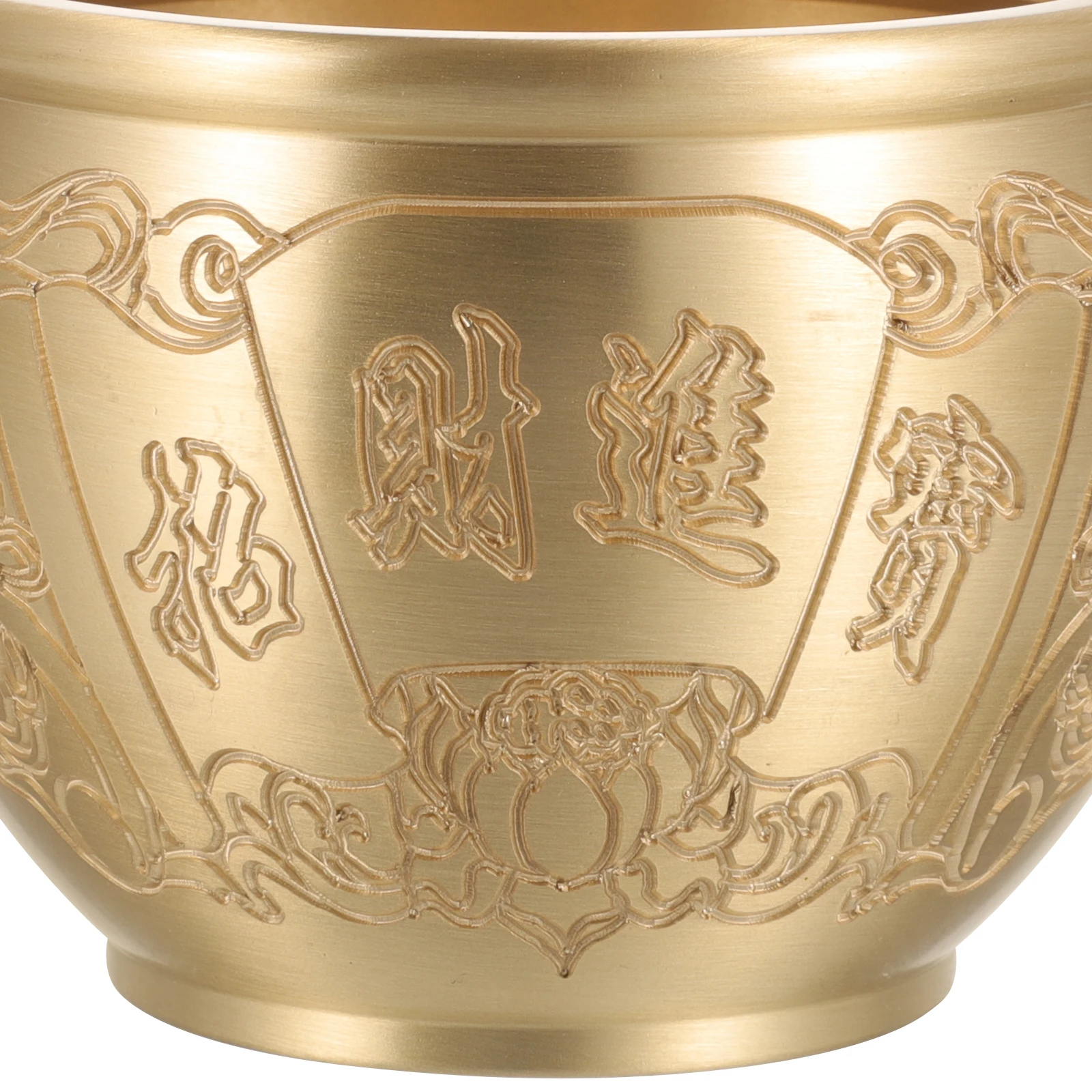 

Brass Treasure Bowl Chinese Fortune Basin for Home Office Desktop Adornment Stable Bottom Lucky Ornament Household Small Basin