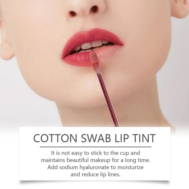 20Pcs Cotton Swab Lipstick  Tattoo Lipstick Non-Stick Long-Lasting Waterproof And Kiss-proof Lip Liquid Lipstick Moisturizing