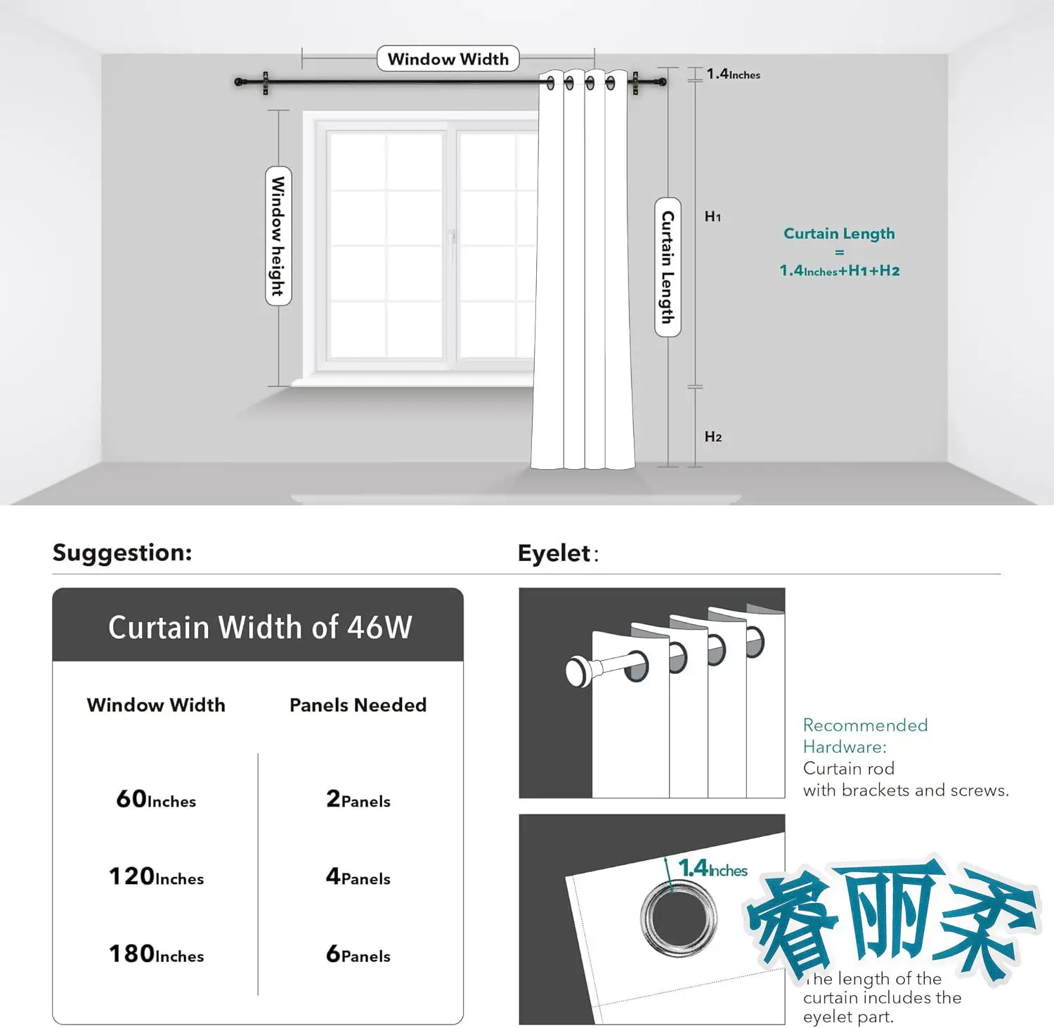 Blackout curtains 2 Panels Eyelet Silver Wave Foil Printed Curtains Thermal Insulated Curtains