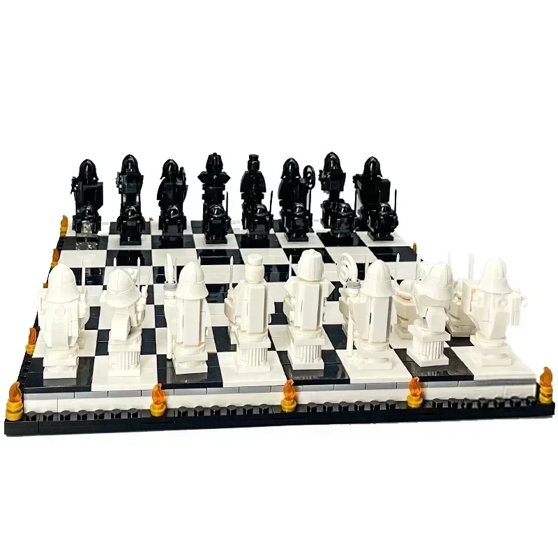 New Film Wizard Chess Magic Final Challenge Interactive Game Building Blocks MOC 76392 Knight Role Play Bricks Toys Kid Gifts