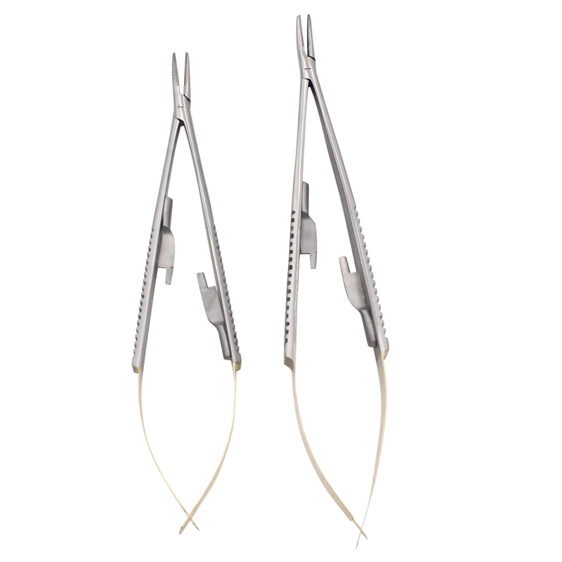 Dental Castroviejo Needle Holder with Lock Straight/curved Matrix Bands Placement Tweezer Forceps 14/16Cm Dentist Material