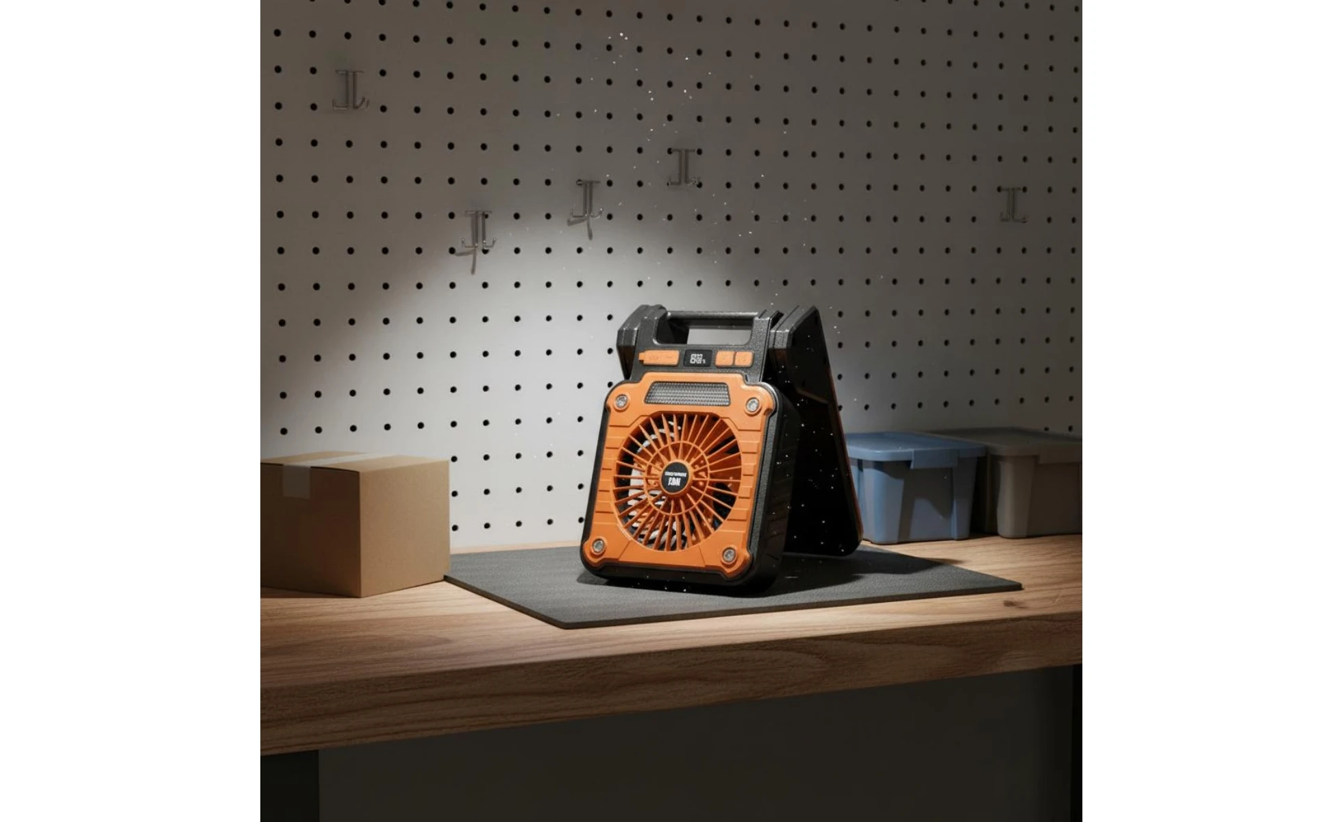 Portable Solar Fan Digital Display Solar-Powered Fan Outdoor Device Fold-out Base Cordless