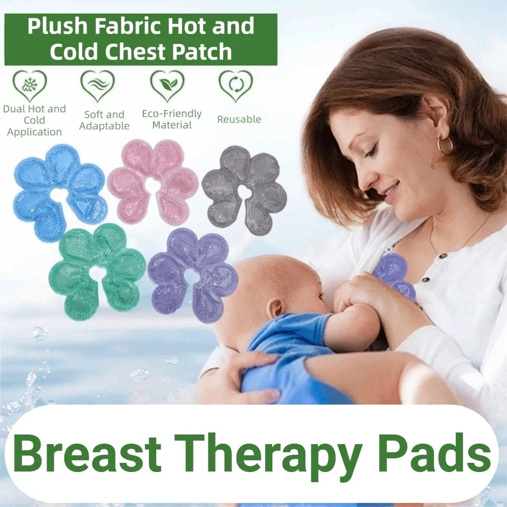 Petal Design Breast Pads Ice Compress Soft Cooling Gel Pads Double-sided Reusable Nipple Cooling Pads Breastfeeding Essentials